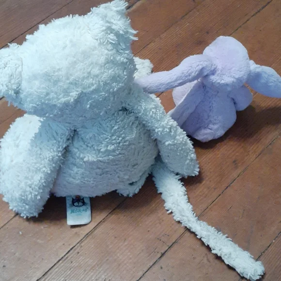Jellycat Bashful Lilac Bunny and Cat Stuffed Animal  Soft Plush - Picture 6 of 7